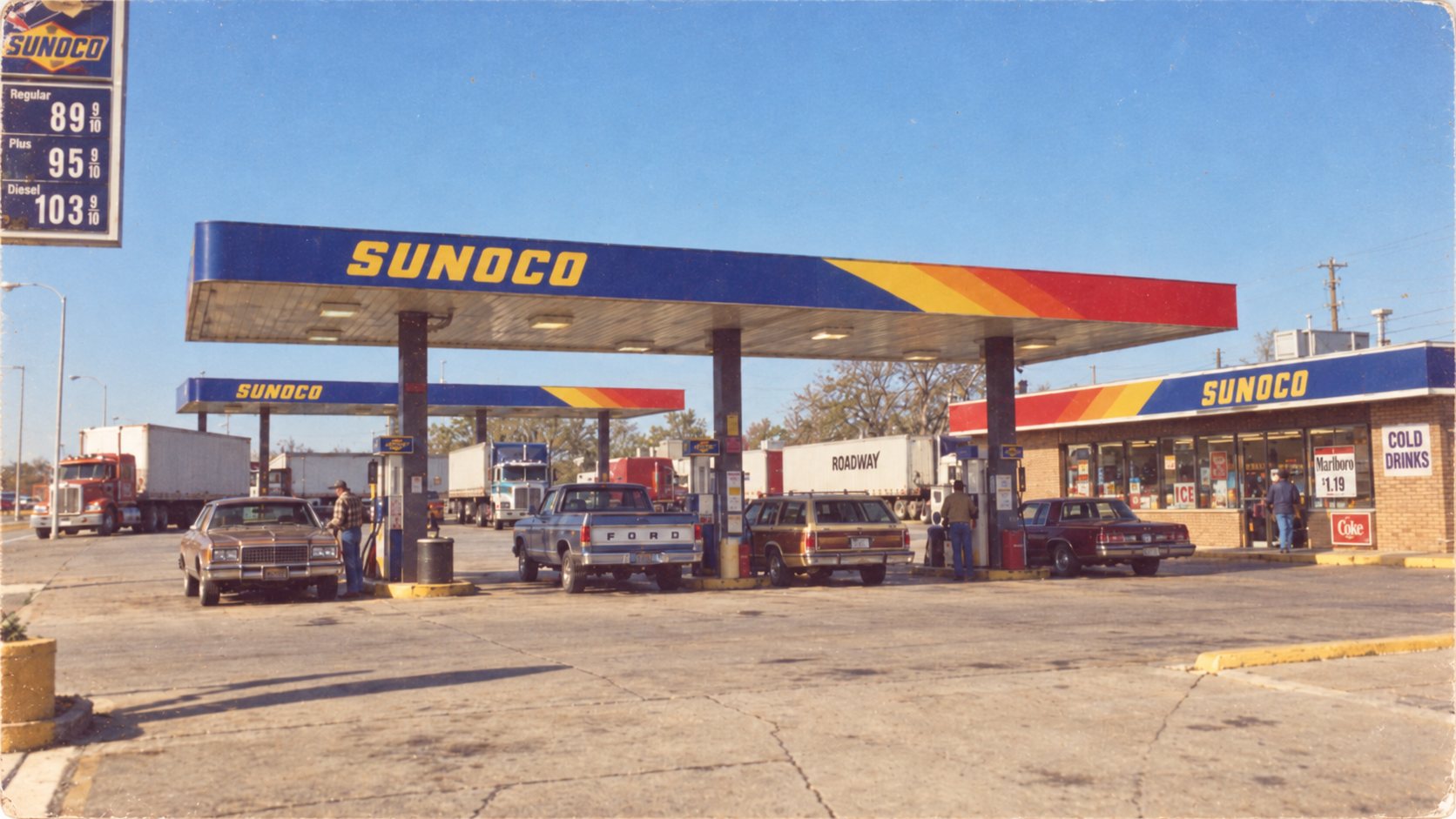 The Nassar family Sunoco truck stop on Fort Street in the 1980s